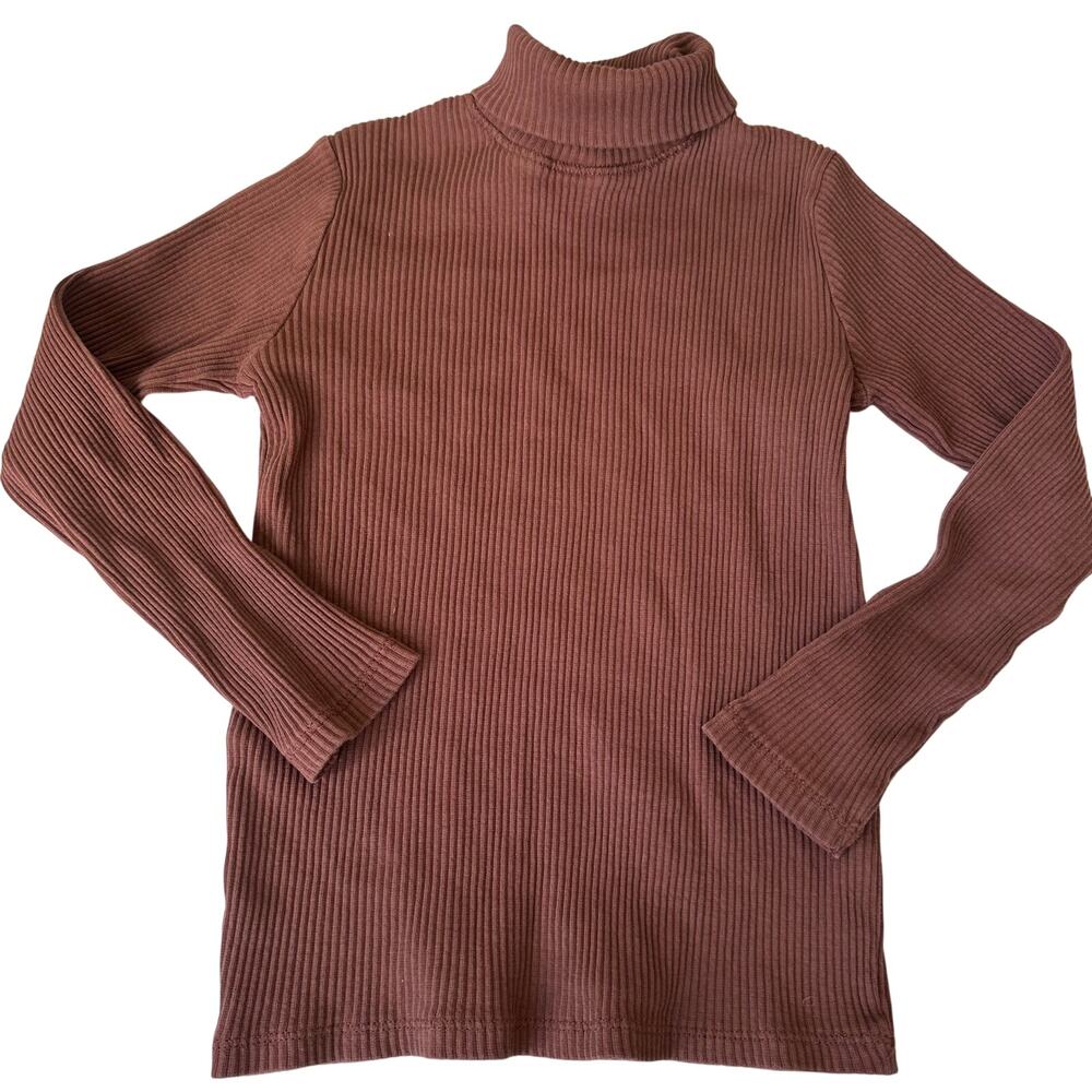 Zara Brown Ribbed Knit Turtleneck - Girls Size 8